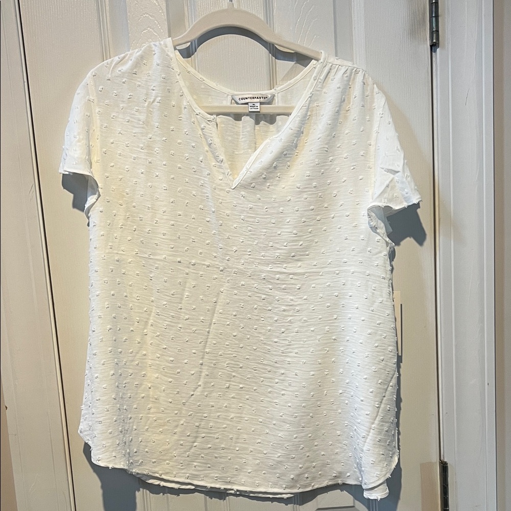 Counterparts White Short Sleeve Top